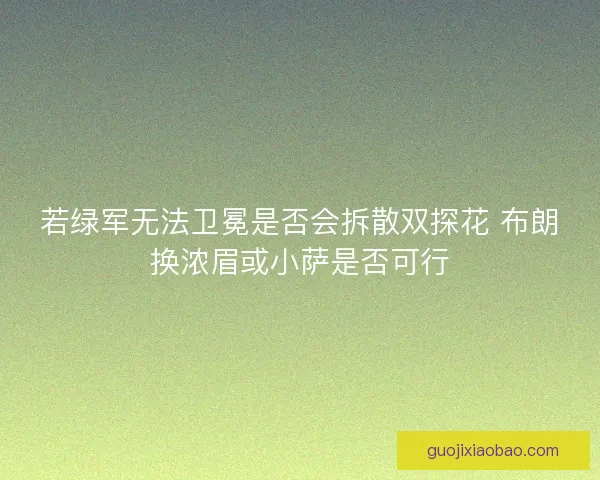 若绿军无法卫冕是否会拆散双探花 布朗换浓眉或小萨是否可行