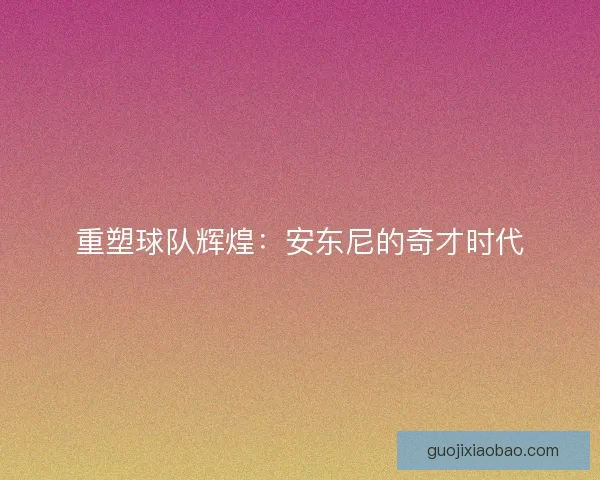 重塑球队辉煌：安东尼的奇才时代